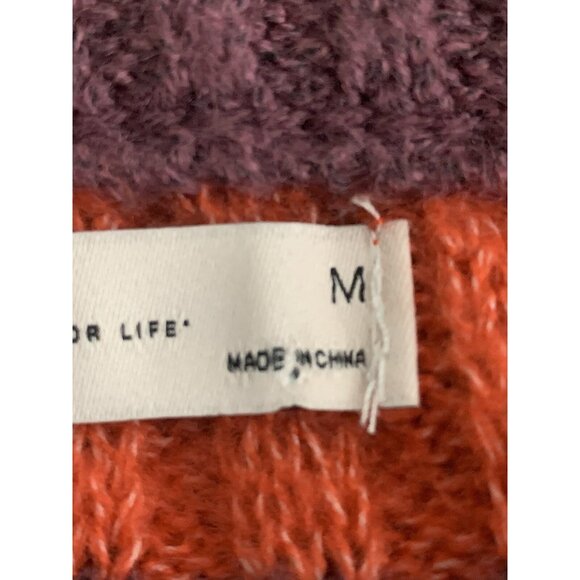 SO Womens Multicolored Striped Ribbed Knit Winter Sweater Medium - Picture 7 of 13